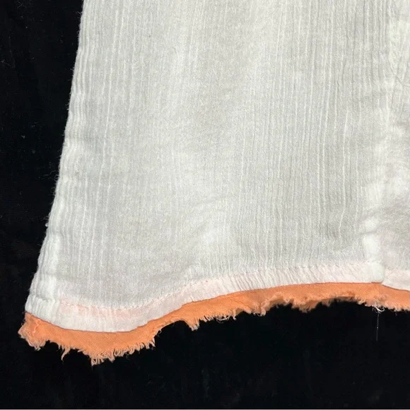 Free People Embroidered Mini Slip Dress Gauze White Crochet Beach Party XS Boho - Picture 6 of 14